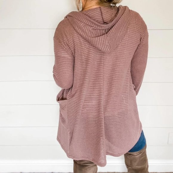 NWT CURVY Dusty Rose Sweater with Hood - Picture 5 of 5